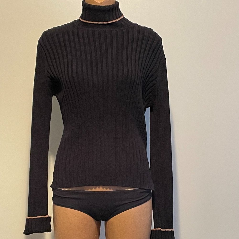 Reit. - 100 % cotton - black turtleneck top - size XL